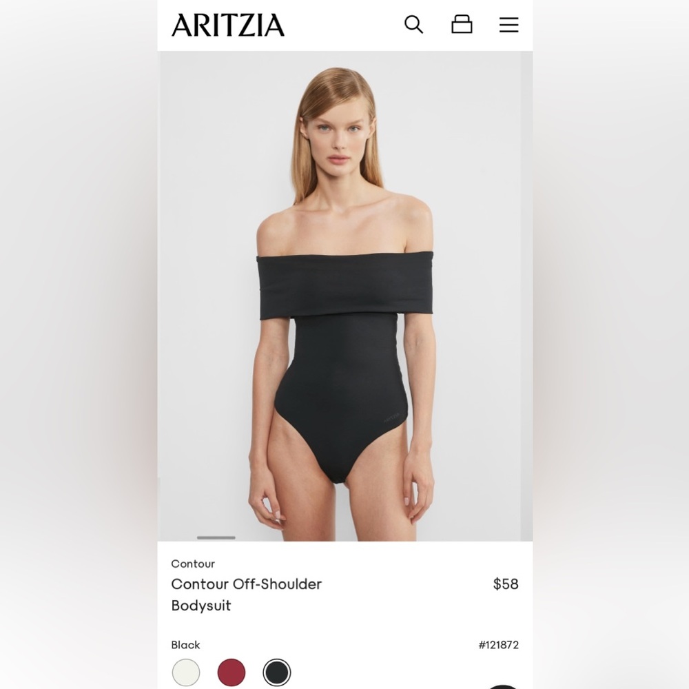 ARITZIA Contour Bodysuit in Black - BNWT